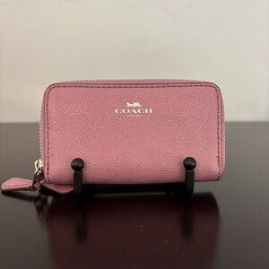 Coach Light Purple Small Double Zipper Card Case